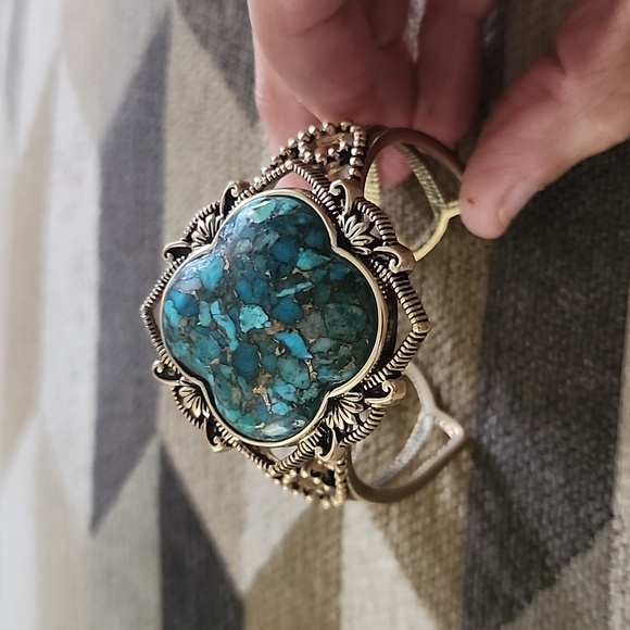 Barse Jewelry - Studio Barse Turquoise Blue Stone Cuff Bracelet
